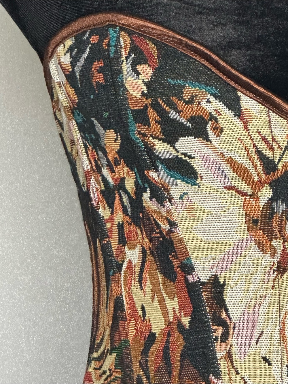Floral Tapestry Corset Bustier Top - Brown Multi - Picture 3 of 6